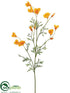 Silk Plants Direct Mini California Poppy Spray - Yellow - Pack of 12