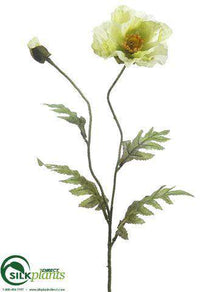 Poppy Spray - Green Two Tone - Pack of 12