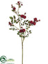 Silk Plants Direct Pompon Rose Spray - Burgundy - Pack of 12