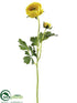 Silk Plants Direct Ranunculus Spray - Yellow - Pack of 12