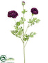 Silk Plants Direct Ranunculus Spray - Purple - Pack of 12