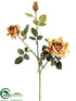 Silk Plants Direct Rose Spray - Yellow Rust - Pack of 12