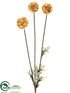 Silk Plants Direct Scabiosa Spray - Brown Yellow - Pack of 12