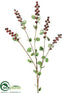 Silk Plants Direct Mini Globe Thistle Spray - Burgundy - Pack of 12