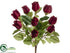 Silk Plants Direct Rose Bud Bush - Burgundy - Pack of 6