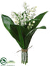 Silk Plants Direct Lily of the Valley Bundle - White - Pack of 6