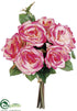 Silk Plants Direct Rose Bouquet - Cerise Pink - Pack of 6