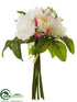 Silk Plants Direct Peony Bouquet - Cream Pink - Pack of 6