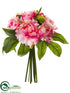 Silk Plants Direct Peony Bouquet - Pink - Pack of 6