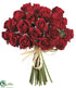 Silk Plants Direct Rose Bouquet - Red - Pack of 6