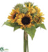 Silk Plants Direct Sunflower Bouquet - Yellow Gold - Pack of 6