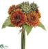 Silk Plants Direct Sunflower Bouquet - Orange Flame - Pack of 6
