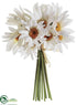 Silk Plants Direct Daisy Bouquet - White - Pack of 12