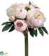Silk Plants Direct Peony Bouquet - Cream Cerise - Pack of 6