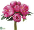 Silk Plants Direct Peony Bouquet - Pink Dark - Pack of 6