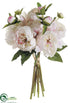 Silk Plants Direct Peony Bouquet - Cream Cerise - Pack of 6