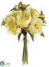 Silk Plants Direct Peony Bouquet - Yellow Light - Pack of 6