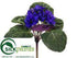 Silk Plants Direct African Violet Bush - Blue - Pack of 6