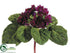 Silk Plants Direct African Violet Bush - White Lavender - Pack of 6
