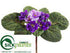 Silk Plants Direct African Violet Bush - Purple - Pack of 6