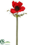 Silk Plants Direct Anemone Spray - Red - Pack of 12