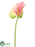 Silk Plants Direct Obake Anthurium Spray - Pink Green - Pack of 12
