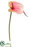 Silk Plants Direct Anthurium Spray - Pink Green - Pack of 12