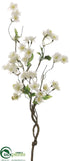 Silk Plants Direct Cherry Blossom Spray - White - Pack of 12