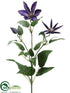 Silk Plants Direct Clematis Spray - Purple - Pack of 12