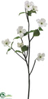 Silk Plants Direct Dogwood Spray - White - Pack of 4