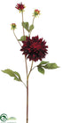 Silk Plants Direct Dahlia Spray - Burgundy - Pack of 12