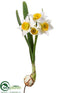 Silk Plants Direct Daffodil Spray - White Yellow - Pack of 12