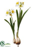 Silk Plants Direct Daffodil Spray - White Yellow - Pack of 6