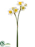 Silk Plants Direct Daffodil Bundle - White Yellow - Pack of 12