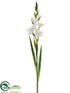 Silk Plants Direct Gladiolus Spray - White - Pack of 12