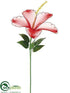 Silk Plants Direct Sheer Hibiscus Flower Spray - Red - Pack of 6