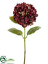 Silk Plants Direct Hydrangea Spray - Burgundy Green - Pack of 6