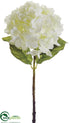 Silk Plants Direct Hydrangea Spray - Cream - Pack of 12