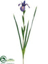 Silk Plants Direct Flag Iris Spray - Purple Dark - Pack of 12
