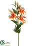 Silk Plants Direct Tiger Lily Spray - Orange - Pack of 4