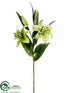 Silk Plants Direct Oriental Lily Spray - Green - Pack of 4