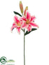 Silk Plants Direct Casablanca Lily Spray - Cerise Pink - Pack of 12