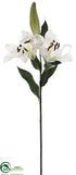 Silk Plants Direct Casablanca Lily Spray - White - Pack of 12