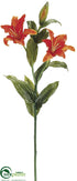 Silk Plants Direct Lily Spray - Orange - Pack of 12