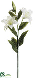 Silk Plants Direct Lily Spray - White - Pack of 12