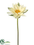 Silk Plants Direct Water Lily Spray - Yellow Soft - Pack of 8