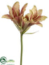 Silk Plants Direct Vintage Romance Hybrid Lily Spray - Mauve Green - Pack of 12