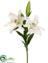 Silk Plants Direct Casablanca Lily Spray - White - Pack of 6