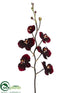 Silk Plants Direct Phalaenopsis Orchid Spray - Burgundy Red - Pack of 12