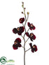 Silk Plants Direct Phalaenopsis Orchid Spray - Burgundy Red - Pack of 12